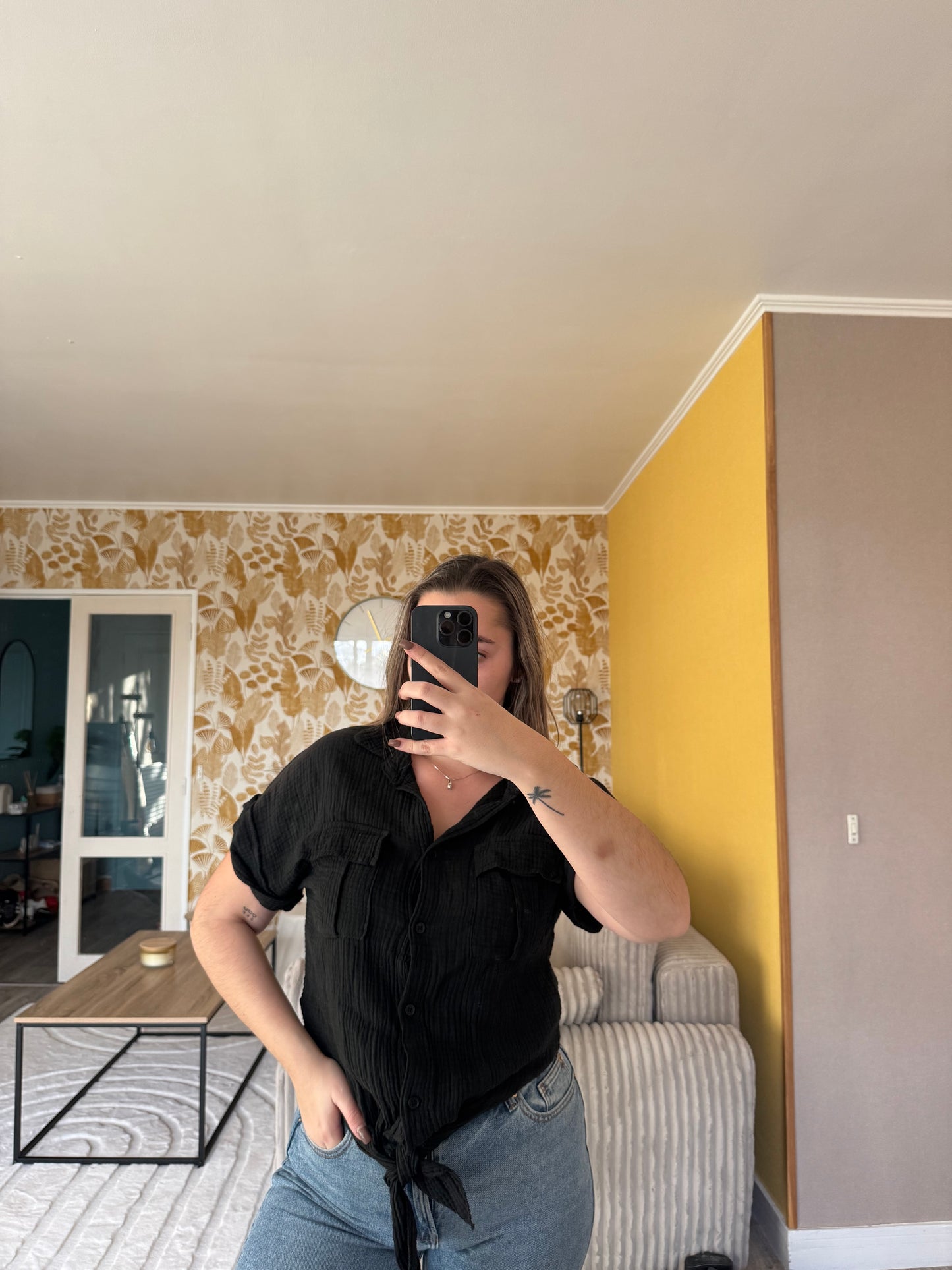 Chemise Marion Noir/Rose