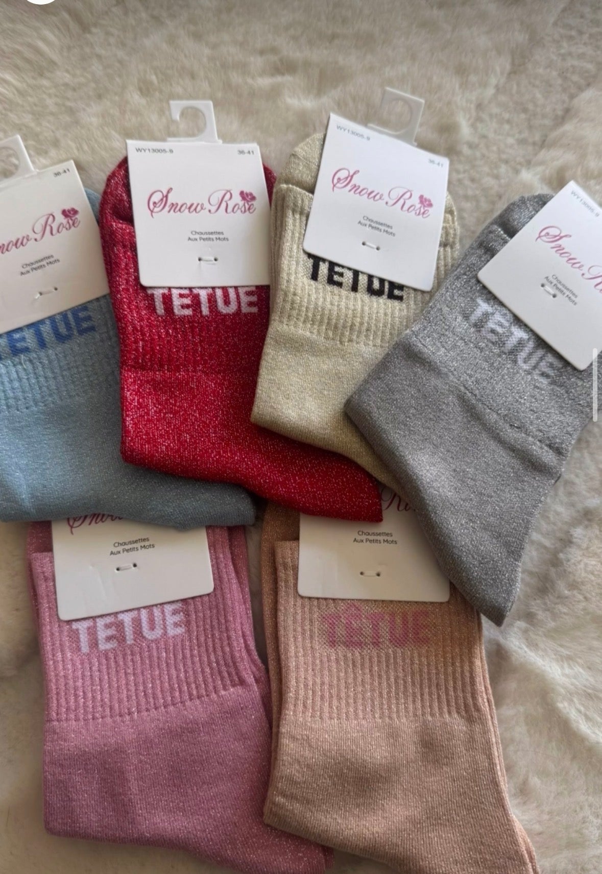 Chaussettes hautes à paillettes têtue