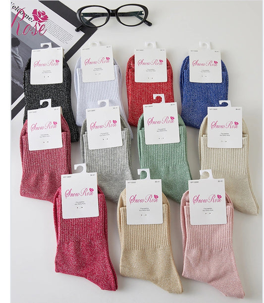 Chaussettes hautes à paillettes UNIES