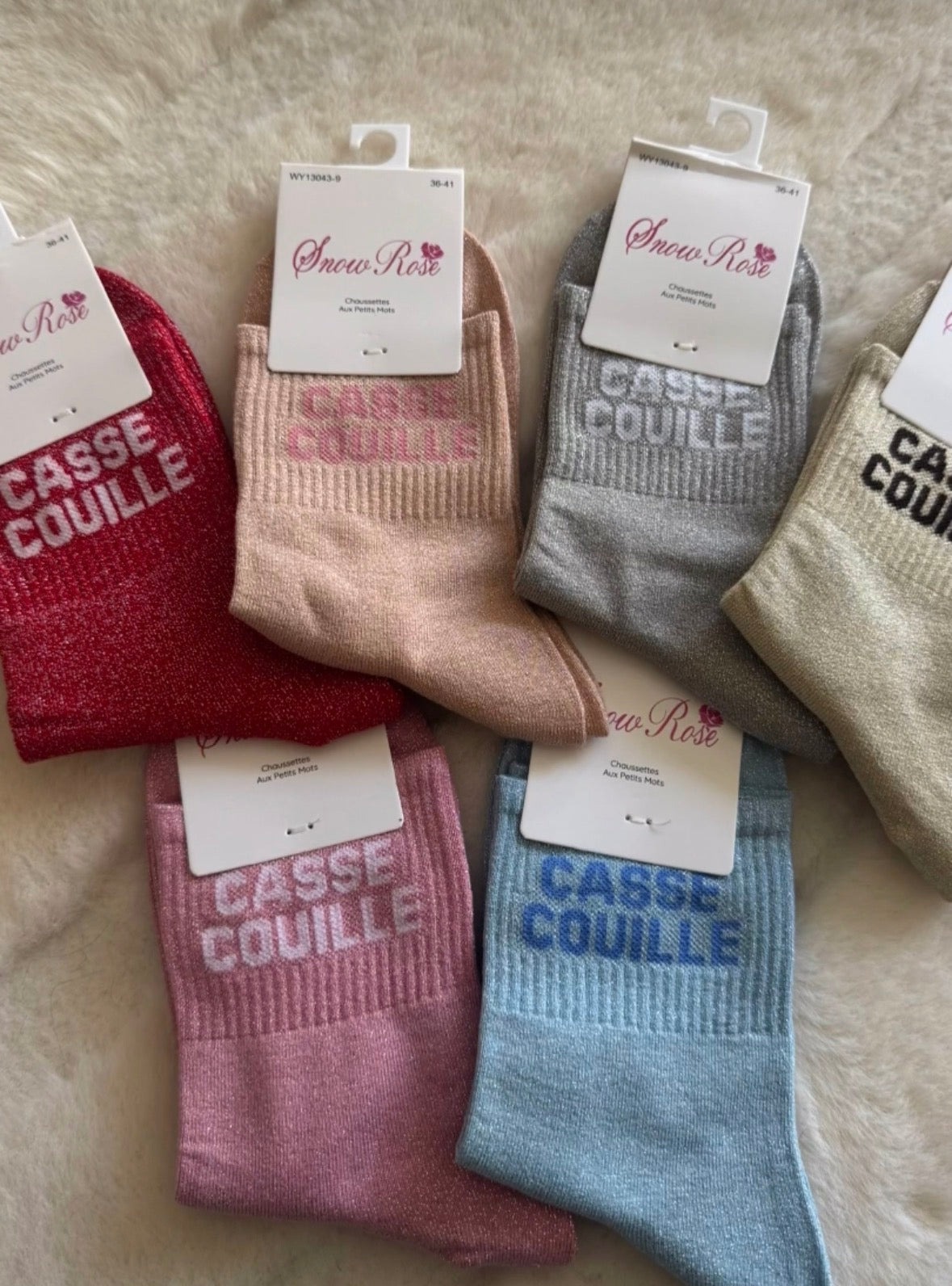 Chaussettes hautes à paillettes casses couilles