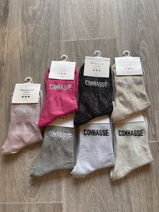 Chaussettes hautes à paillettes CONNASSE
