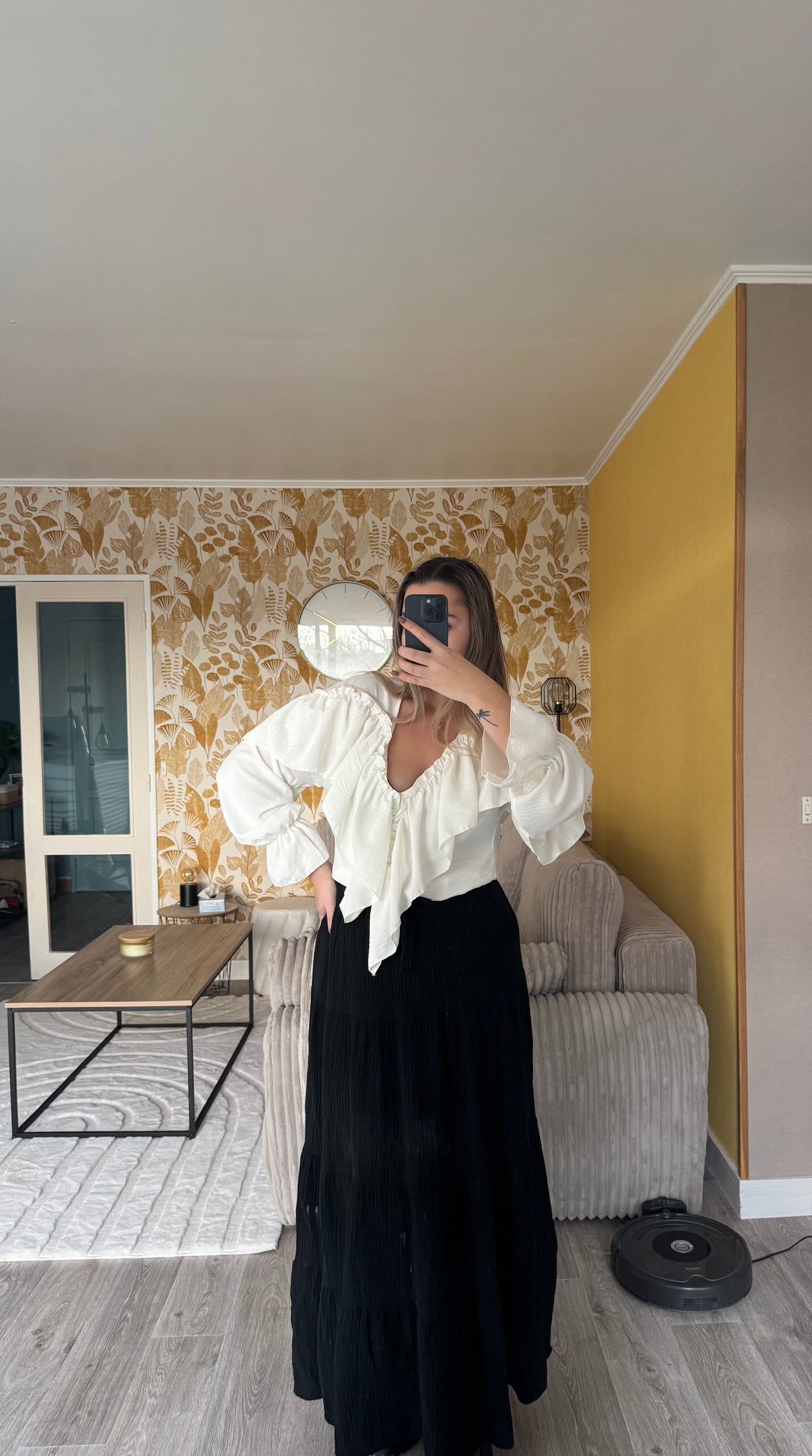 Jupe longue Alyson Noir/Blanc/Beige/Rose