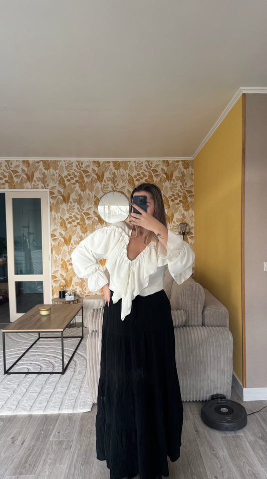 Jupe longue Alyson Noir/Blanc/Beige/Rose