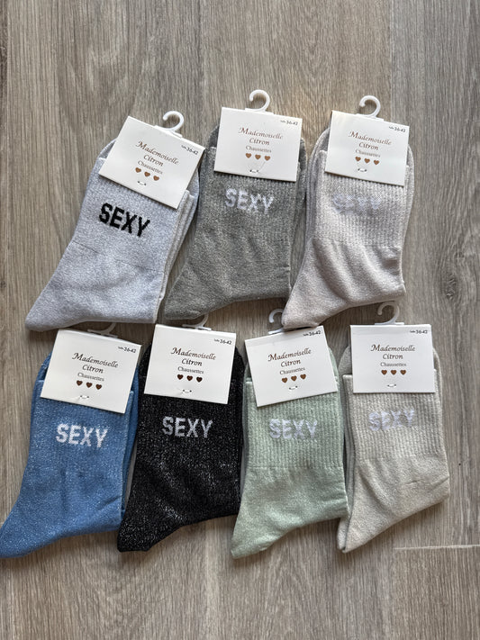 Chaussettes hautes à paillettes SEXY