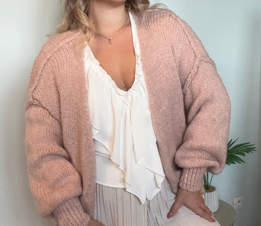 Gilet Charline rose pale