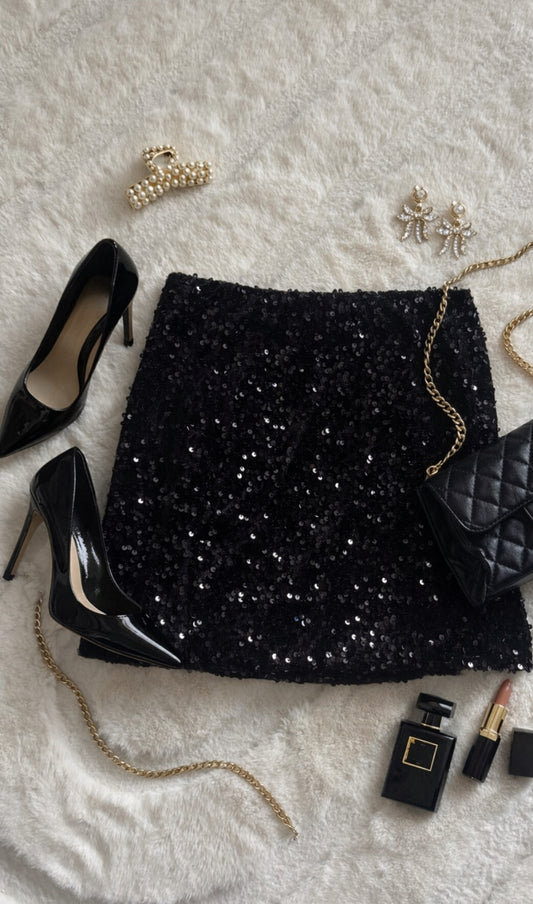 Jupe courte à sequin