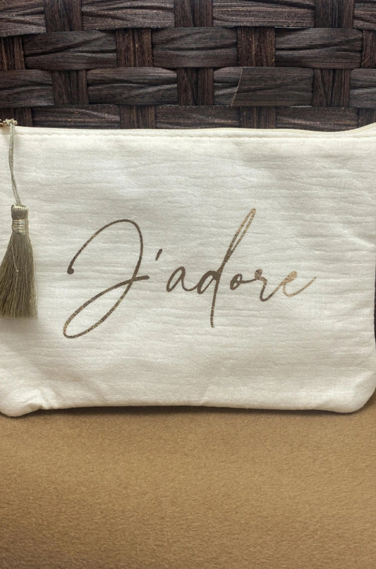 Pochette J’adore blanc