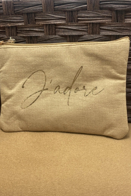 Pochette J’adore marron