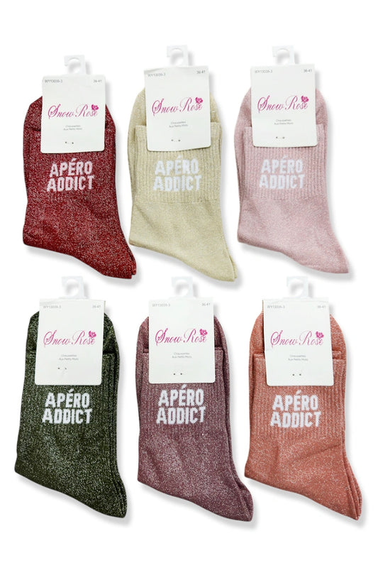 Chaussettes hautes à paillettes APÉRO ADICT