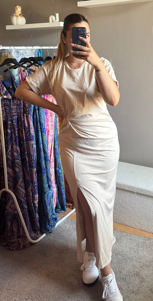 Robe longue Aria beige - Manyliaboutique