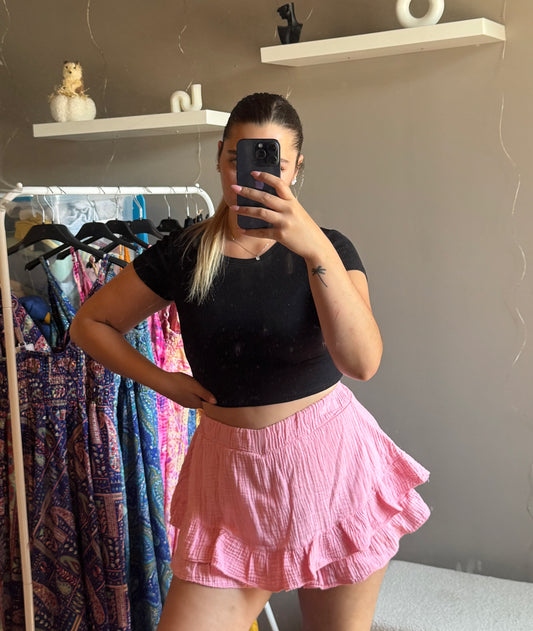 Jupe short Romy rose pale - Manyliaboutique
