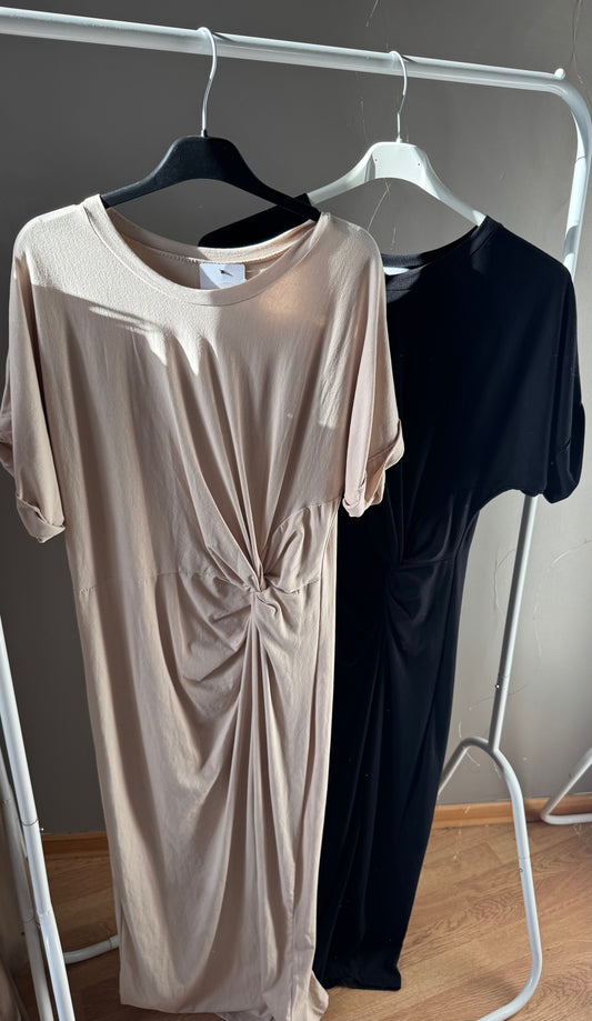 Robe longue Aria Beige/Noir