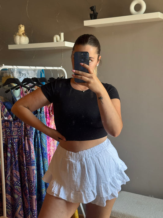 Jupe short Romy blanche - Manyliaboutique