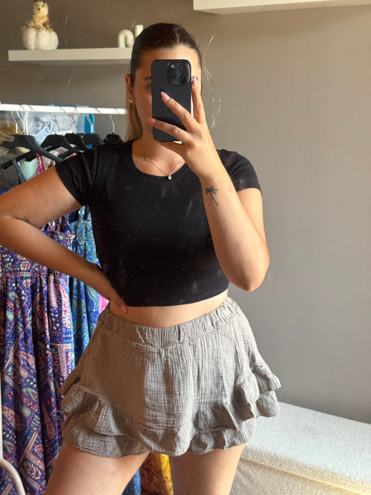 Jupe short Romy taupe - Manyliaboutique