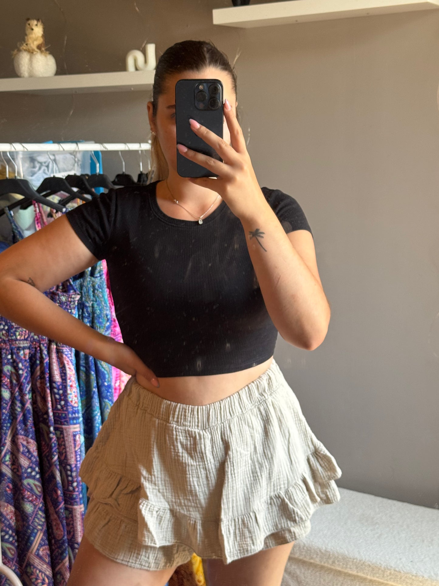 Jupe short Romy beige - Manyliaboutique