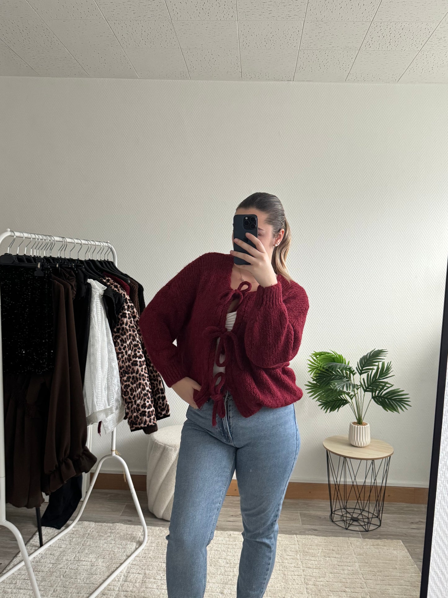 Gilet à noeuds bordeaux