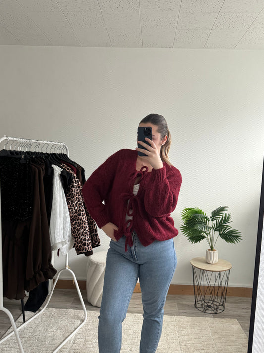 Gilet à noeuds bordeaux